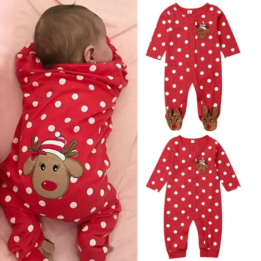 Christmas Baby Boy Romper Girl Clothes Printed Long Sleeve One-Piece Xmas Rompers Newborn Jumpsuit Infant Outfits
