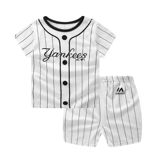 Deisgner Baby Boy Clothes Sport Clothing Tracksuit Active Striped Tshirt +shorts Baseball Football Clothes Toddler Clothing Sets