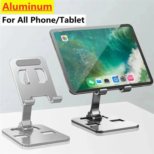 Universal Aluminum Alloy Portable Tablet Holder For iPad Adjustable Flexible Folding Lazy Desktop Live Mobile Phone Stand Mount
