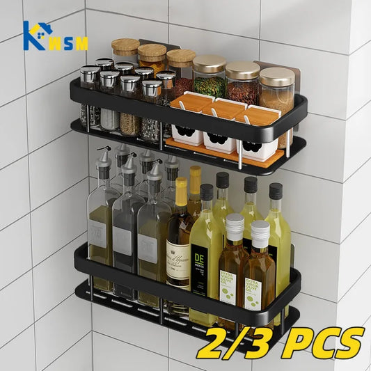Bathroom Shelves Bathroom Accessories Organizers Wall-mounted Storage Brackets Metal Shelves Without Punching Holes Shelves