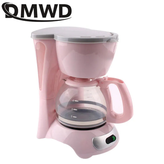 DMWD Semi-Automatic Electric Latte Espresso Coffee Maker Mini 0.6L Moka Drip Cafe American Coffee Brewing Machine Tea Pot Boiler