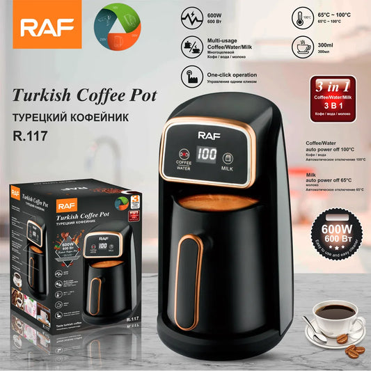 Automatic Turkish Coffee Pot 220V Italian Coffee Maker Multifunction Heat Milk Kettle Portable Travel Electric Espresso Utensils