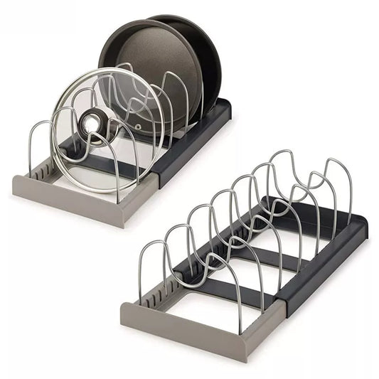 Kitchen Cabinet Organizers for Pots and Pans Expandable Stainless Steel Storage Rack Cutting Board Drying Cookware Shelf