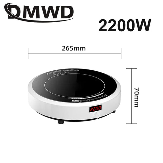 DMWD 2200W Electric Induction Cooker Household Round Smart Heat Plate Creative Precise Control Cookers Hob Cooktop Plate Hot Pot