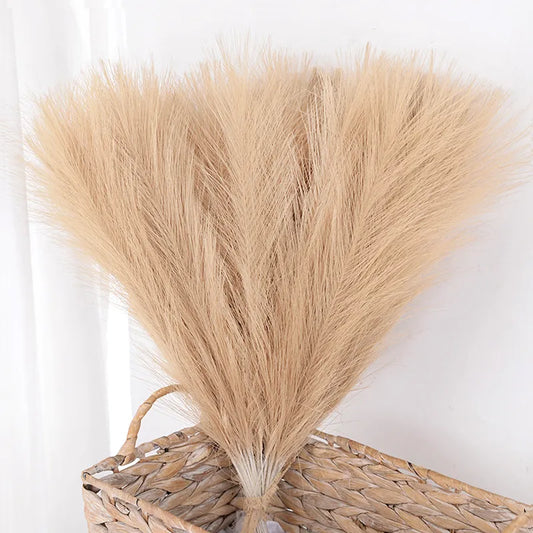 15/30Pcs Artificial Pampas Grass Bouquet Home Living Room Wedding Party Decoration Fake Plant 43cm Dried Flower Reed DIY Vase